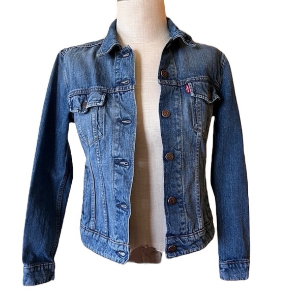Levis Small Classic Denim Jean Jacket Trucker Streetwear - Picture 1 of 9